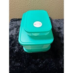 Tupperware Freezer Smart  Green Storage Containers Set Of 3